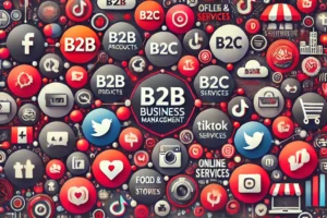 Ikon bisnis sosial media modern untuk B2B, B2C, produk, dan jasa.